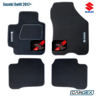 πατάκια αυτοκινήτου suzuki swift 2017+ μαυρα χωρίς κουμπώματα μαρκέ μοκέτα ecoline cardex