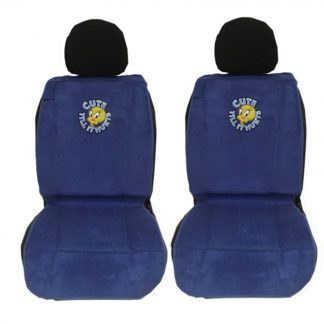 Πλατοκαθίσματα Αυτοκινήτου Πετσετέ Looney Tunes Tweety Μπλε 2 Τεμάχια