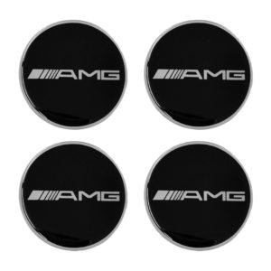 AMG (MERCEDES) ΑΥΤΟΚΟΛΛΗΤΑ ΣΗΜΑΤΑ ΖΑΝΤΩΝ 6 cm ΜΑΥΡΟ/ΧΡΩΜΙΟ ΜΕ ΕΠΙΚΑΛΥΨΗ ΣΜΑΛΤΟΥ  – 4 ΤΕΜ.