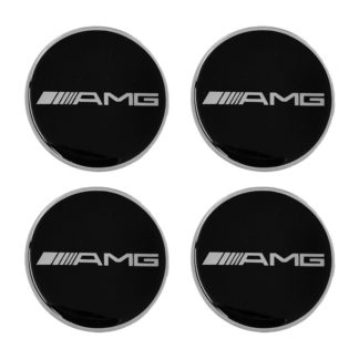 AMG (MERCEDES) ΑΥΤΟΚΟΛΛΗΤΑ ΣΗΜΑΤΑ ΖΑΝΤΩΝ 6 cm ΜΑΥΡΟ/ΧΡΩΜΙΟ ΜΕ ΕΠΙΚΑΛΥΨΗ ΣΜΑΛΤΟΥ - 4 ΤΕΜ.