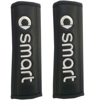 Μαξιλαράκια ζώνης SMART 22 X 7,5 cm από PVC δερματίνη σε μαύρο χρώμα με λευκό, ραμμένο logo και αυτοκόλλητες ταινίες τύπου velcro Race Axion - 2 τεμάχια