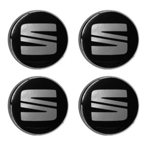 SEAT ΑΥΤΟΚΟΛΛΗΤΑ ΣΗΜΑΤΑ ΖΑΝΤΩΝ 7,2 cm ΜΑΥΡΟ/ΧΡΩΜΙΟ ΜΕ ΕΠΙΚΑΛΥΨΗ ΕΠΟΞΕΙΔΙΚΗΣ ΡΥΤΙΝΗΣ (ΥΓΡΟ ΓΥΑΛΙ)  – 4 ΤΕΜ.