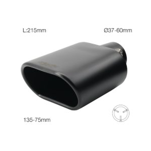 ΑΚΡΟ (ΜΠΟΥΚΑ) ΕΞΑΤΜΙΣΗΣ ΟΒΑΛ ΜΑΥΡΗ 135x75mm ΜΗΚΟΣ:215mm /ΔΙΑΜΕΤΡΟ ΣΩΛΗΝΑ 37-60mm TRX16N SIMONI RACING – 1 TEM.