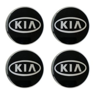 KIA ΑΥΤΟΚΟΛΛΗΤΑ ΣΗΜΑΤΑ ΖΑΝΤΩΝ 7,2 cm (ΜΑΥΡΟ/ΧΡΩΜΙΟ) - 4 ΤΕΜ.