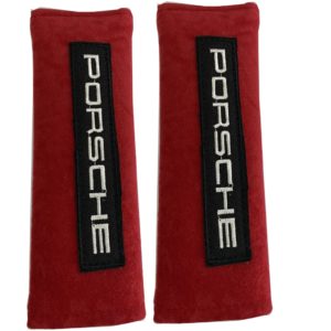 PORSCHE ΜΑΞΙΛΑΡΑΚΙΑ ΓΙΑ ΖΩΝΗ ΑΣΦΑΛΕΙΑΣ 21 X 7,5 cm ΣΕ ΚΟΚΚΙΝΟ ΧΡΩΜΑ ΜΕ ΜΑΥΡΟ/ΛΕΥΚΟ LOGO – 2 ΤΕΜ.