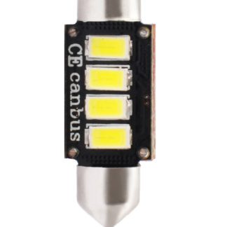 ΛΑΜΠΑΚΙΑ ΠΛΑΦΟΝΙΕΡΑΣ C5W/C10W 12V 2W SV8,5 36mm CAN-BUS+RADIATOR LED 4xSMD5730 PREMIUM ΛΕΥΚΟ 1ΤΕΜ.