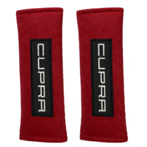 CUPRA ​ΜΑΞΙΛΑΡΑΚΙΑ ΓΙΑ ΖΩΝΗ ΑΣΦΑΛΕΙΑΣ 21 X 7,5 cm ΣΕ ΚΟΚΚΙΝΟ ΧΡΩΜΑ ΜΕ ΑΣΠΡΟ LOGO – 2 ΤΕΜ.