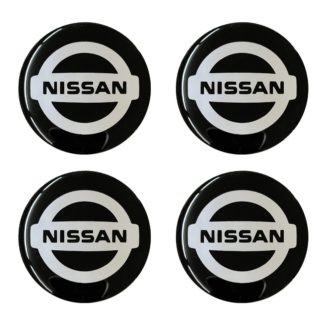 NISSAN ΑΥΤΟΚΟΛΛΗΤΑ ΣΗΜΑΤΑ ΖΑΝΤΩΝ 7,2 cm ΜΑΥΡΟ/ΧΡΩΜΙΟ ΜΕ ΕΠΙΚΑΛΥΨΗ ΕΠΟΞΕΙΔΙΚΗΣ ΡΥΤΙΝΗΣ (ΥΓΡΟ ΓΥΑΛΙ) - 4 ΤΕΜ.