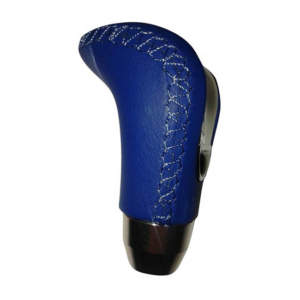 Πόμολο Λεβιέ Ταχυτήτων Οβάλ Μπλε-Νίκελ Με Ραφές