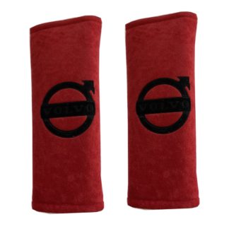 VOLVO ​ΜΑΞΙΛΑΡΑΚΙΑ ΓΙΑ ΖΩΝΗ ΑΣΦΑΛΕΙΑΣ 21 X 7,5 cm ΣΕ ΚΟΚΚΙΝΟ ΧΡΩΜΑ ΜΕ ΜΑΥΡΟ LOGO - 2 ΤΕΜ.