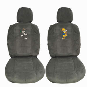 Ημικαλύμματα Καθισμάτων Αυτοκινήτου Πετσετέ Bugs Bunny & Lola Γκρι-Γκρι Ζευ 4Τμχ