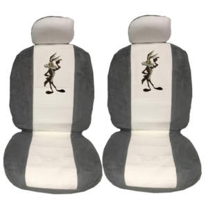 Ημικαλύμματα Καθισμάτων Αυτοκινήτου Πετσετέ Wile E Coyote Γκρι-Άσπρο Ζευ 4Τμχ