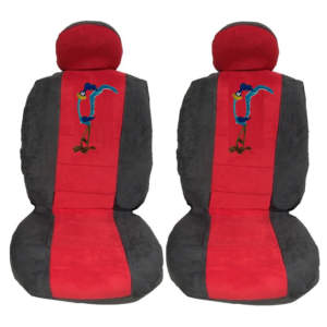 Ημικαλύμματα Καθισμάτων Αυτοκινήτου Πετσετέ Road Runner γκρι/κόκκινο 4pcs 2749-20