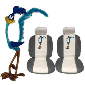 Ημικαλύμματα Καθισμάτων Αυτοκινήτου Πετσετέ Road Runner Γκρι-Κόκκινο Ζευ 4Τμχ