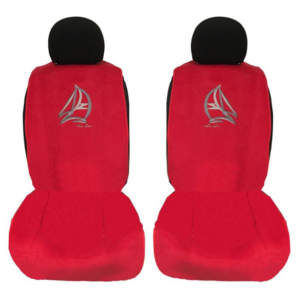 Πλατοκαθίσματα Αυτοκινήτου Πετσετέ Fine Line Κόκκινα 2 Τεμάχια