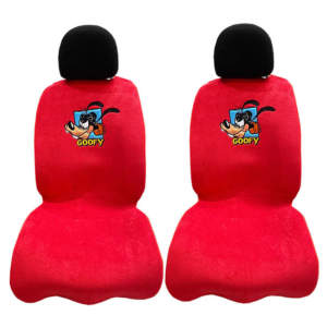 Πλατοκαθίσματα Αυτοκινήτου Πετσετέ Goofy Κόκκινα 2 Τεμάχια
