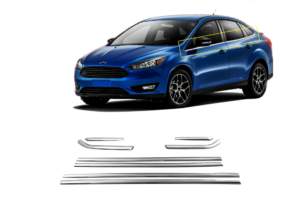 FORD FOCUS SEDAN 2011+ TRIM ΠΑΡΑΘΥΡΩΝ ΑΝΟΞΕΙΔΩΤΟ ΑΤΣΑΛΙ ΧΡΩΜΙΟ ​S-DIZAYN – 8 TEM.