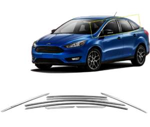 FORD FOCUS SD 2011+ TRIM ΠΑΡΑΘΥΡΩΝ ΑΝΩ  ΑΝΟΞΕΙΔΩΤΟ ΑΤΣΑΛΙ ΧΡΩΜΙΟ ​S-DIZAYN – 8 TEM.