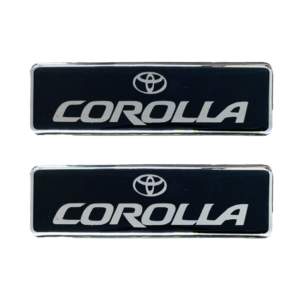 TOYOTA COROLLA ΣΗΜΑΤΑ ΒΙΔΩΤΑ 10 Χ 3 cm ΕΠΟΞΕΙΔΙΚΗΣ ΡΥΤΙΝΗΣ (ΥΓΡΟ ΓΥΑΛΙ) ΣΕ ΜΑΥΡΟ/ΧΡΩΜΙΟ ΓΙΑ ΠΑΤΑΚΙΑ – 2 ΤΕΜ.
