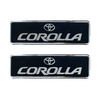 TOYOTA COROLLA ΣΗΜΑΤΑ ΒΙΔΩΤΑ 10 Χ 3 cm ΕΠΟΞΕΙΔΙΚΗΣ ΡΥΤΙΝΗΣ (ΥΓΡΟ ΓΥΑΛΙ) ΣΕ ΜΑΥΡΟ/ΧΡΩΜΙΟ ΓΙΑ ΠΑΤΑΚΙΑ - 2 ΤΕΜ.