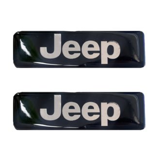 JEEP ΣΗΜΑΤΑ ΒΙΔΩΤΑ 10 Χ 3 cm ΣΜΑΛΤΟΥ ΣΕ ΜΑΥΡΟ/ΧΡΩΜΙΟ ΓΙΑ ΠΑΤΑΚΙΑ - 2 ΤΕΜ.