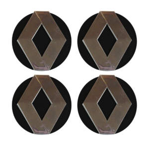 ΤΑΠΕΣ ΚΕΝΤΡΟΥ ΖΑΝΤΑΣ RENAULT ΧΡΩΜΙΟ/ΜΑΥΡΟ ΚΟΥΜΠΩΤΕΣ 4ΤΕΜ.