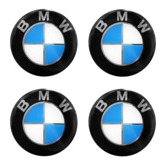 BMW ΑΥΤΟΚΟΛΛΗΤΑ ΣΗΜΑΤΑ ΖΑΝΤΩΝ 7,2 cm ΜΑΥΡΟ/ΓΑΛΑΖΙΟ/ΧΡΩΜΙΟ ΜΕ ΕΠΙΚΑΛΥΨΗ ΣΜΑΛΤΟΥ - 4 ΤΕΜ.