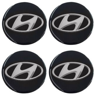 HYUNDAI ΑΥΤΟΚΟΛΛΗΤΑ ΣΗΜΑΤΑ ΖΑΝΤΩΝ 6 cm ΜΑΥΡΟ/ΧΡΩΜΙΟ ΜΕ ΕΠΙΚΑΛΥΨΗ ΣΜΑΛΤΟΥ - 4 ΤΕΜ.