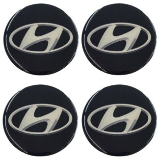 HYUNDAI ΑΥΤΟΚΟΛΛΗΤΑ ΖΑΝΤΩΝ 7,2cm ΜΑΥΡΟ/ΧΡΩΜΙΟ ΜΕ ΕΠΙΚΑΛΥΨΗ ΣΜΑΛΤΟΥ - 4 ΤΕΜ.