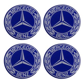 MERCEDES ΑΥΤΟΚΟΛΛΗΤΑ ΣΗΜΑΤΑ ΖΑΝΤΩΝ 6 cm ΜΠΛΕ/ΛΕΥΚΟ ΜΕ ΕΠΙΚΑΛΥΨΗ ΣΜΑΛΤΟΥ - 4 ΤΕΜ.