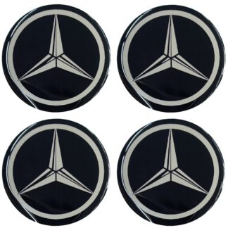 MERCEDES ΑΥΤΟΚΟΛΛΗΤΑ ΖΑΝΤΩΝ 6,7cm ΜΑΥΡΟ/ΧΡΩΜΙΟ ΜΕ ΕΠΙΚΑΛΥΨΗ ΣΜΑΛΤΟΥ - 4 ΤΕΜ.