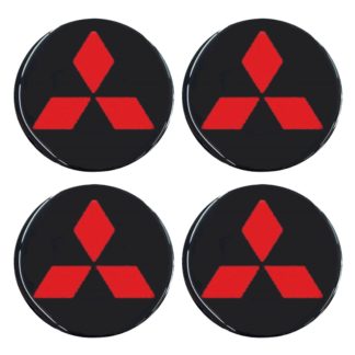 MITSUBISHI ΑΥΤΟΚΟΛΛΗΤΑ ΣΗΜΑΤΑ ΖΑΝΤΩΝ 5,5 cm ΜΑΥΡΟ/ΚΟΚΚΙΝΟ ΜΕ ΕΠΙΚΑΛΥΨΗ ΣΜΑΛΤΟΥ - 4 ΤΕΜ.