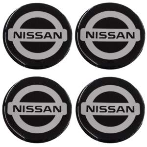 NISSAN ΑΥΤΟΚΟΛΛΗΤΑ ΣΗΜΑΤΑ ΖΑΝΤΩΝ 7,2 cm ΜΑΥΡΟ/ΧΡΩΜΙΟ ΜΕ ΕΠΙΚΑΛΥΨΗ ΣΜΑΛΤΟΥ  – 4 ΤΕΜ.