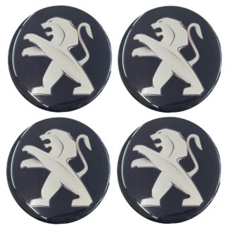 PEUGEOT ΑΥΤΟΚΟΛΛΗΤΑ ΖΑΝΤΩΝ 7,2cm ΜΑΥΡΟ/ΧΡΩΜΙΟ ΜΕ ΕΠΙΚΑΛΥΨΗ ΣΜΑΛΤΟΥ - 4 ΤΕΜ.
