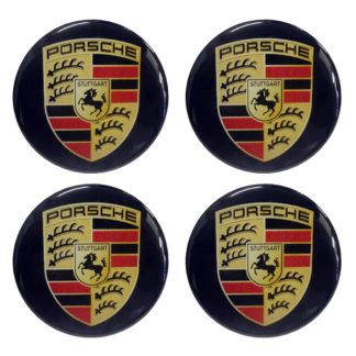 PORSCHE ΑΥΤΟΚΟΛΛΗΤΑ ΣΗΜΑΤΑ ΖΑΝΤΩΝ 6 cm ΜΑΥΡA ΜΕ ΕΠΙΚΑΛΥΨΗ ΣΜΑΛΤΟΥ - 4 ΤΕΜ.