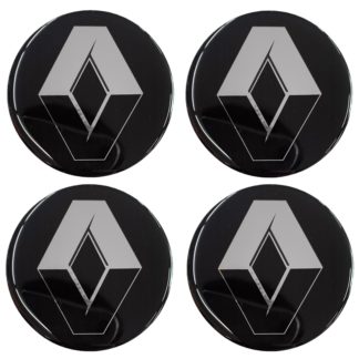 RENAULT ΑΥΤΟΚΟΛΛΗΤΑ ΣΗΜΑΤΑ ΖΑΝΤΩΝ 7,2 cm ΜΑΥΡΟ/ΧΡΩΜΙΟ ΜΕ ΕΠΙΚΑΛΥΨΗ ΣΜΑΛΤΟΥ - 4 ΤΕΜ.