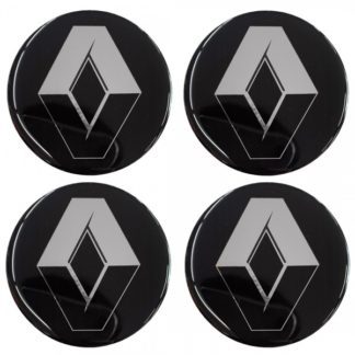 RENAULT ΑΥΤΟΚΟΛΛΗΤΑ ΣΗΜΑΤΑ ΖΑΝΤΩΝ 6 cm ΜΑΥΡΟ/ΧΡΩΜΙΟ ΜΕ ΕΠΙΚΑΛΥΨΗ ΣΜΑΛΤΟΥ - 4 ΤΕΜ.