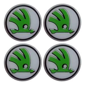 SKODA ΑΥΤΟΚΟΛΛΗΤΑ ΣΗΜΑΤΑ ΖΑΝΤΩΝ 6 cm ΛΕΥΚΟ/ΠΡΑΣΙΝΟ ΜΕ ΕΠΙΚΑΛΥΨΗ ΣΜΑΛΤΟΥ  – 4 ΤΕΜ.