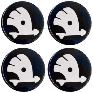 SKODA ΑΥΤΟΚΟΛΛΗΤΑ ΣΗΜΑΤΑ ΖΑΝΤΩΝ 5 cm ΜΑΥΡΟ/ΧΡΩΜΙΟ ΜΕ ΕΠΙΚΑΛΥΨΗ ΣΜΑΛΤΟΥ - 4 ΤΕΜ.