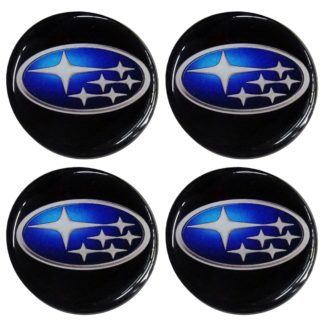 SUBARU ΑΥΤΟΚΟΛΛΗΤΑ ΣΗΜΑΤΑ ΖΑΝΤΩΝ 6 cm ΜΑΥΡΟ/ΧΡΩΜΙΟ/ΜΠΛΕ ΜΕ ΕΠΙΚΑΛΥΨΗ ΣΜΑΛΤΟΥ - 4 ΤΕΜ.