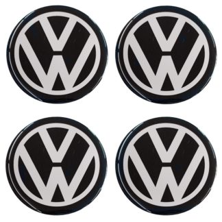 VW ΑΥΤΟΚΟΛΛΗΤΑ ΣΗΜΑΤΑ ΖΑΝΤΩΝ 5 cm ΜΑΥΡΟ/ΧΡΩΜΙΟ ΜΕ ΕΠΙΚΑΛΥΨΗ ΣΜΑΛΤΟΥ - 4 ΤΕΜ.