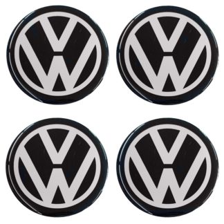 VW ΑΥΤΟΚΟΛΛΗΤΑ ΣΗΜΑΤΑ ΖΑΝΤΩΝ 10 cm ΜΑΥΡΟ/ΧΡΩΜΙΟ ΜΕ ΕΠΙΚΑΛΥΨΗ ΣΜΑΛΤΟΥ - 4 ΤΕΜ.