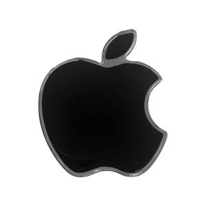 APPLE ΑΥΤΟΚΟΛΛΗΤΟ 8,4 X 6,9 cm ΜΑΥΡΟ/ΧΡΩΜΙΟ ΜΕ ΕΠΙΚΑΛΥΨΗ ΕΠΟΞΕΙΔΙΚΗΣ ΡΥΤΙΝΗΣ (ΥΓΡΟ ΓΥΑΛΙ) – 1 ΤΕΜ.