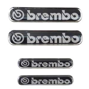 BREMBO ΑΥΤΟΚΟΛΛΗΤΑ 7,2 Χ 1,5 cm / 5,3 x 1 cm ΜΑΥΡΟ/ΧΡΩΜΙΟ ΜΕ ΕΠΙΚΑΛΥΨΗ ΕΠΟΞΕΙΔΙΚΗΣ ΡΥΤΙΝΗΣ (ΥΓΡΟ ΓΥΑΛΙ)  – 4 ΤΕΜ.