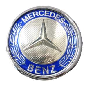 MERCEDES ΜΕΤΑΛΛΙΚΟ ΣΗΜΑ FLAT ΓΙΑ ΚΑΠΩ 4,4 cm ΜΠΛΕ/ΧΡΩΜΙΟ (ΒΙΔΩΤΟ) – 1 ΤΕΜ.
