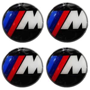 BMW (ΣΕΙΡΑ M) ΤΑΠΕΣ ΚΕΝΤΡΟΥ ΖΑΝΤΑΣ ΜΑΥΡΟ ΚΟΥΜΠΩΤΕΣ (ΕΣΩΤΕΡ. 64mm ΚΑΙ ΕΞΩΤΕΡ. 68mm) 4ΤΕΜ.