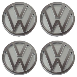 VW ΤΑΠΕΣ ΚΕΝΤΡΟΥ ΖΑΝΤΑΣ ΓΚΡΙ/ΧΡΩΜΙΟ ΚΟΥΜΠΩΤΕΣ (ΕΣΩΤΕΡ. 56mm ΚΑΙ ΕΞΩΤΕΡ. 60mm) 4ΤΕΜ.